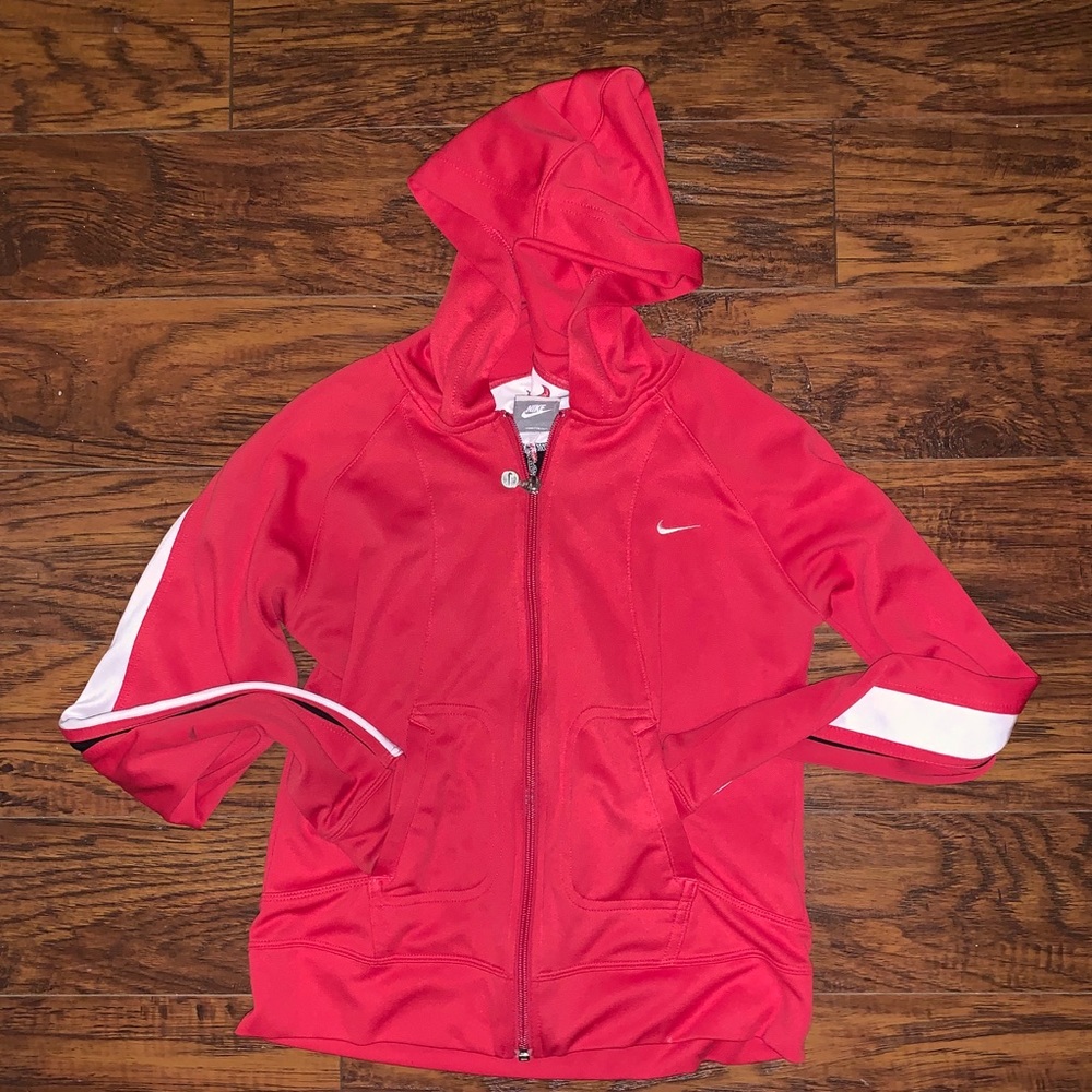 Coral Pink NIKE full zipper fleece hoodie